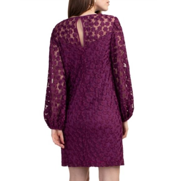 Trina Turk Floral Airie Dress, Women's Size 10 - Dark Purple - Picture 2 of 12